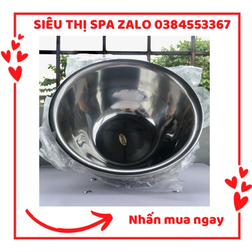 Bát inox rửa mặt 22cm loại dày dùng cho spa