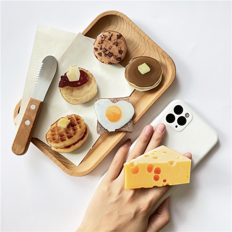 Giá đỡ dán ốp điện thoại popsocket mika acrylic M113125 họa tiết hoa bánh trà chiều chill chill