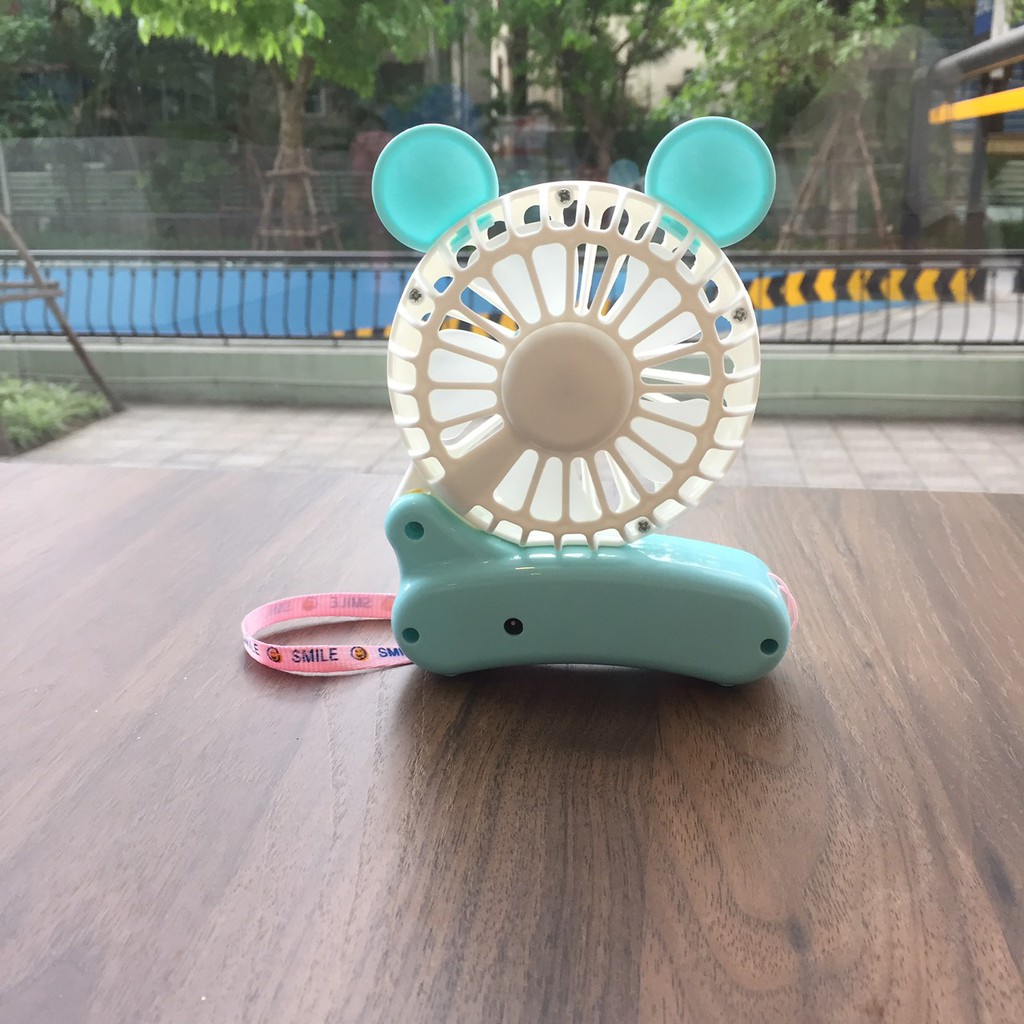 Quạt sạc tích điện cầm tay pin trâu, sạc nhanh, có đế gập - LOẠI TỐT