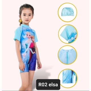 Đồ bơi bé gái học bơi đi biển liền thân