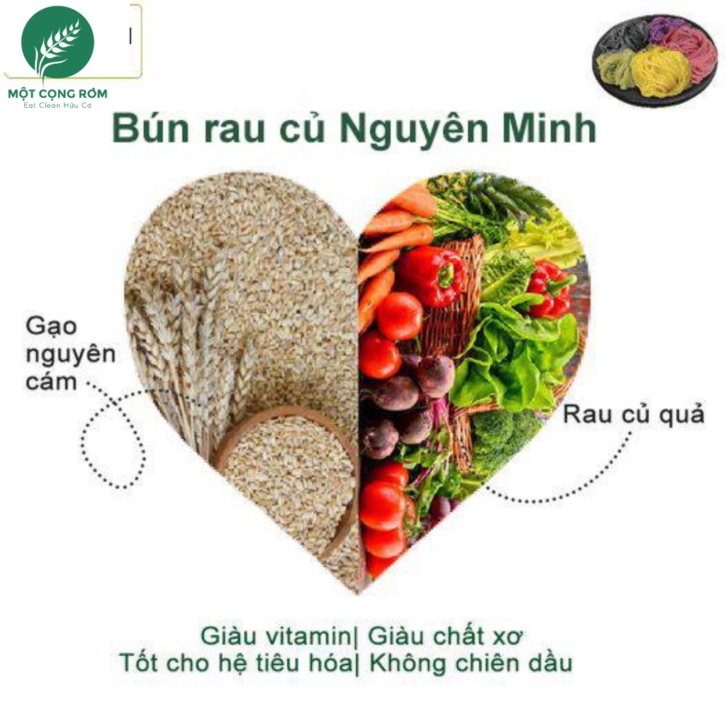 Bún rau củ Nguyên Minh 300g, bún mì rau củ cho bé, cho người giảm cân, tiểu đường | Một Cọng Rơm