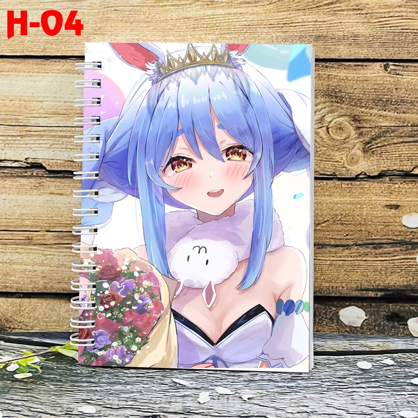 Sổ lò xo anime Hololive Gawr Gura - Usada Pekora(sổ 10x15cm, in hình 2 mặt khác nhau)