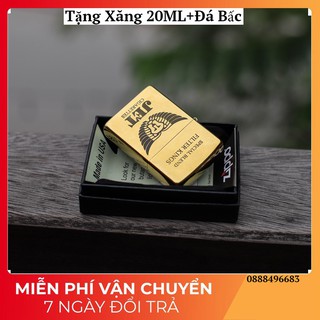 Hộp quẹt zippo chính hãng usa khắc chìm laze logo jet vàng