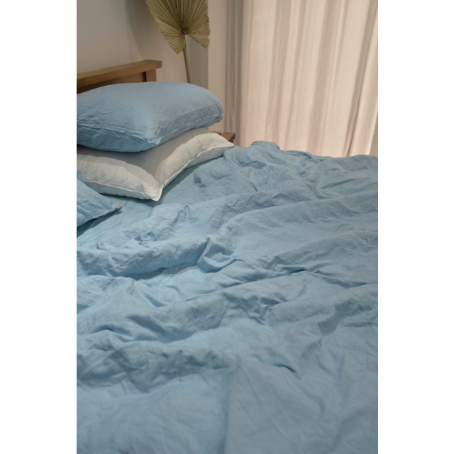 Ga giường Linen Bamboo thoáng mát - Xanh Dương