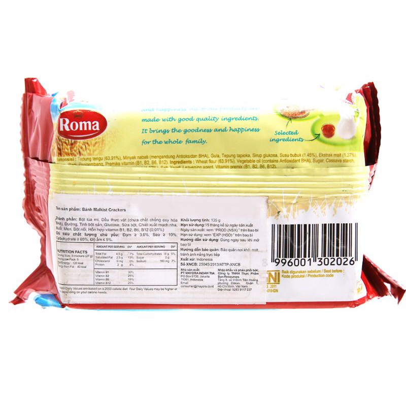 Bánh Quy Giòn Đường Malkist Crackers Roma