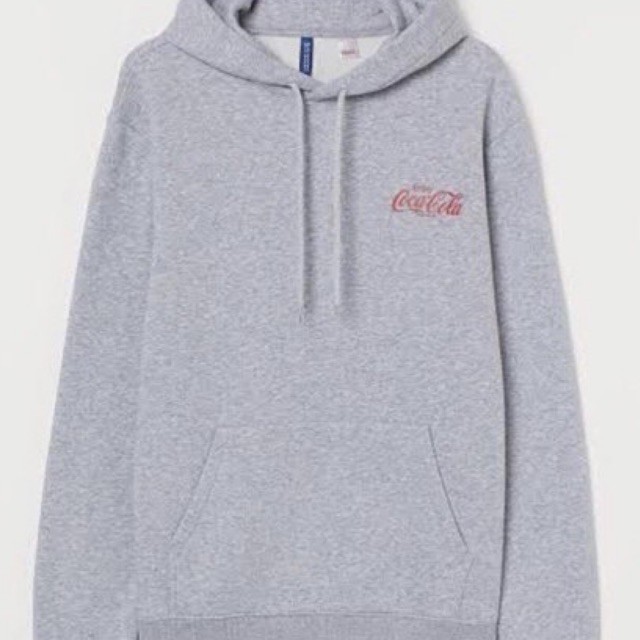 Áo Khoác Hoodie In Chữ Coca Cola Màu Xám Mới