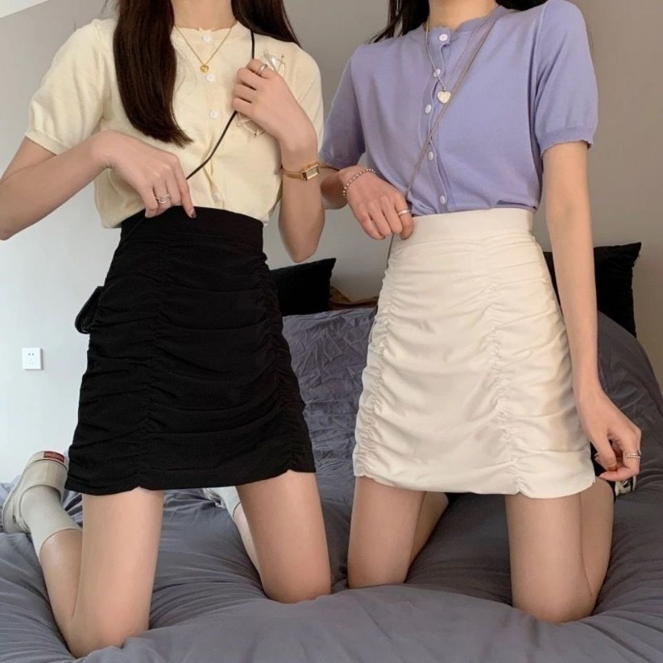 Chân Váy Chữ A Lưng Cao Xếp Ly Xinh Xắn Dễ Phối Đồ Cho Nữ