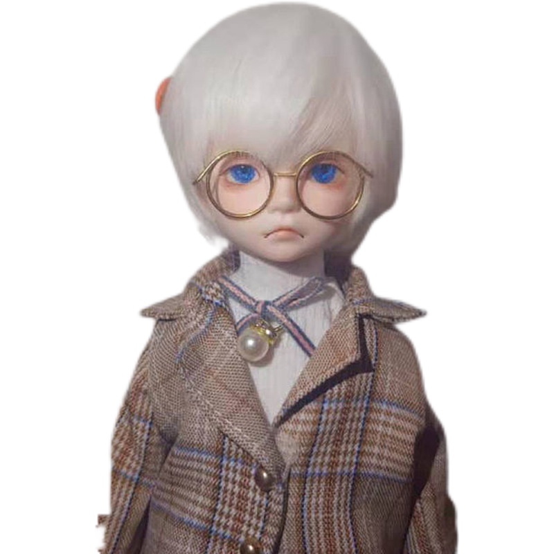 Tóc giả ngắn uốn xoăn cho búp bê Bjd30cm 1/6 1/8