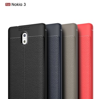 Ốp lưng Nokia 3 silicon giả da Auto Focus