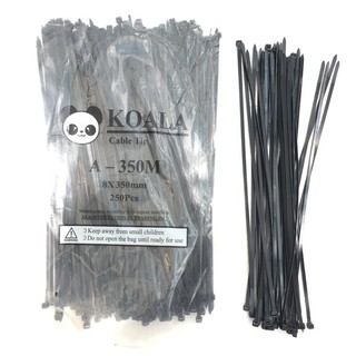 Túi 250 dây lạt nhựa, dây rút nhựa màu đen cỡ 8x350mm