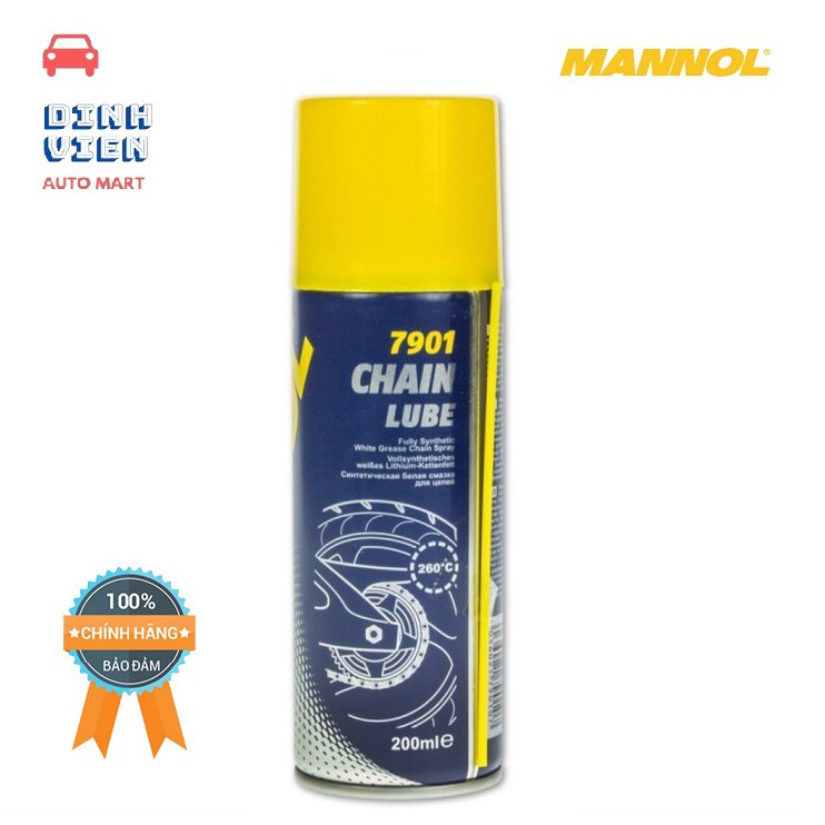 Chai Xịt Bảo Dưỡng Sên MANNOL 7901 Chain Lube 200ml – DV AUTOMART