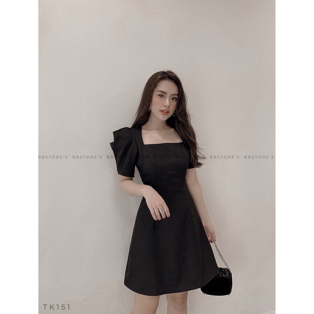 [Mã SKAMA06 giảm 8% tối đa 50K đơn 250K] [BBSTORE'S] Đầm Cổ Vuông Cột Nơ Sau - TK151