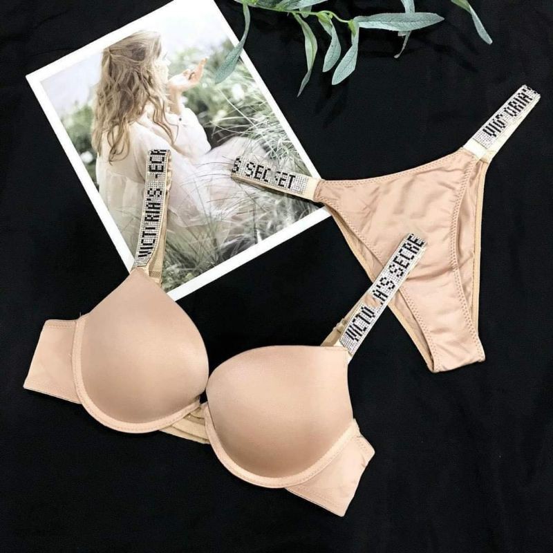 bộ lót Victoria's đính đá nâng ngực-set bộ trơn nâng ngực | BigBuy360 - bigbuy360.vn