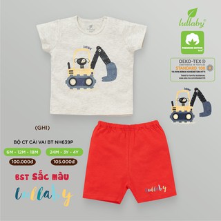 Bộ cộc tay cài vai bé trai lullaby nh639p size 6m-4y