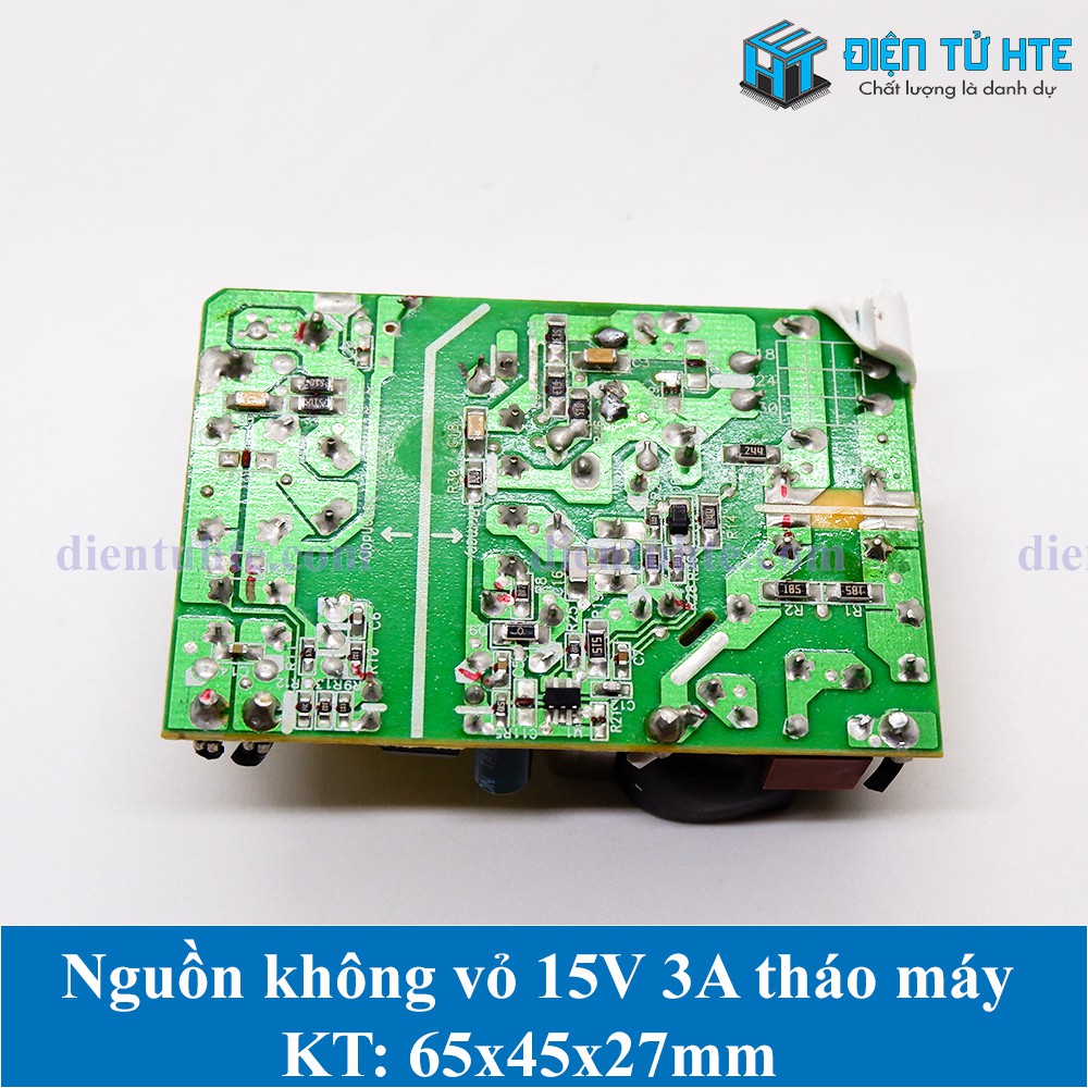 Board nguồn không vỏ 15V 3A hàng tháo vỏ 65x45x27mm