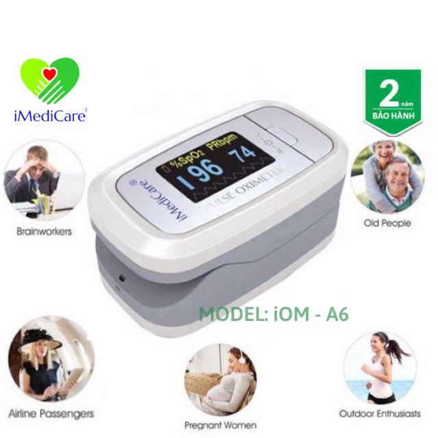 Máy Đo Nồng Độ Oxi Trong Máu Và Nhịp Tim iMedicare iOM A6 [Chính Hãng] Chính Xác Cao, Bảo Hành 24 Tháng