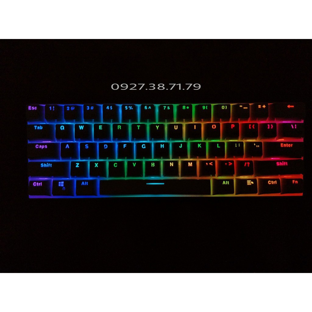 Bàn Phím Cơ Royal Kludge RK61 Version 4.0 - Bluetooth 5.1 - Wireless - Cáp Type C - Có phần mềm tuỳ chỉnh đèn Led RGB