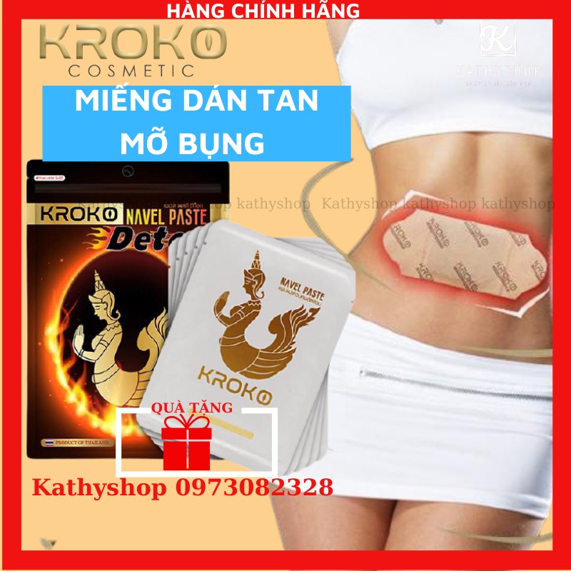 (Chính Hãng) 5 Miếng Dán Tan Mỡ Bụng Kroko Detox Thái Lan Navel Paste