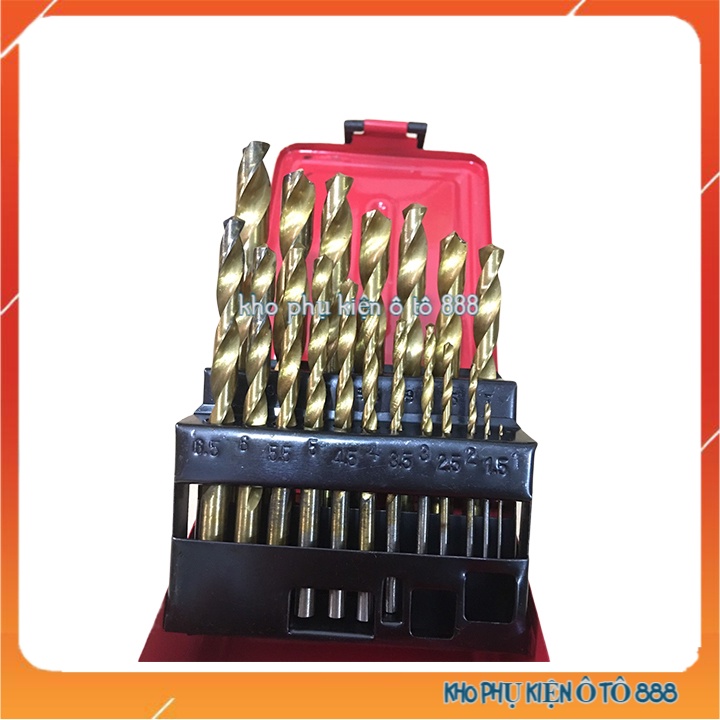 Bộ 19 Mũi Khoan Chuyên Khoan Sắt Thép Inox Màu Vàng Cao Cấp