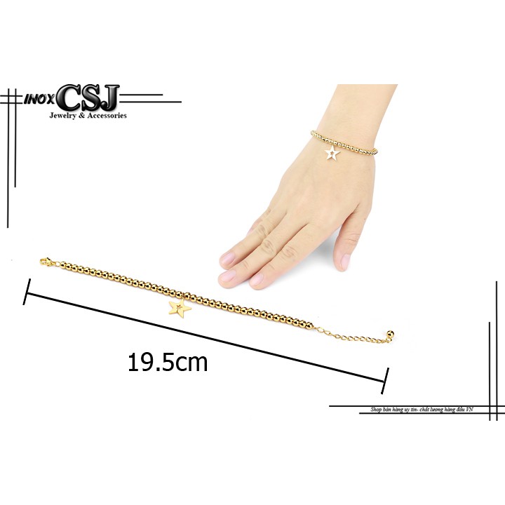 Lắc tay bi tròn gắn ngôi sao xinh xắn