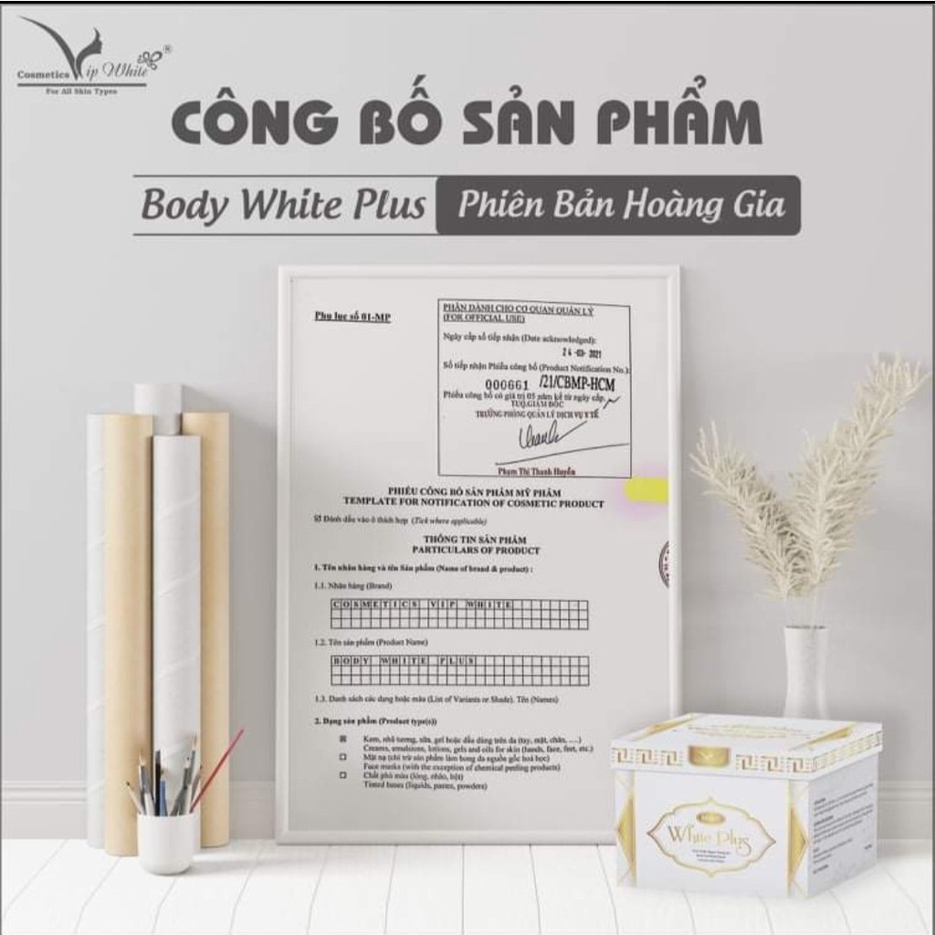 Kem Body [💯 CHÍNH HÃNG] kích trắng Hoàng Gia Vipwhite khử thâm trắng gấp 10 lần Kem Body thông thường | BigBuy360 - bigbuy360.vn