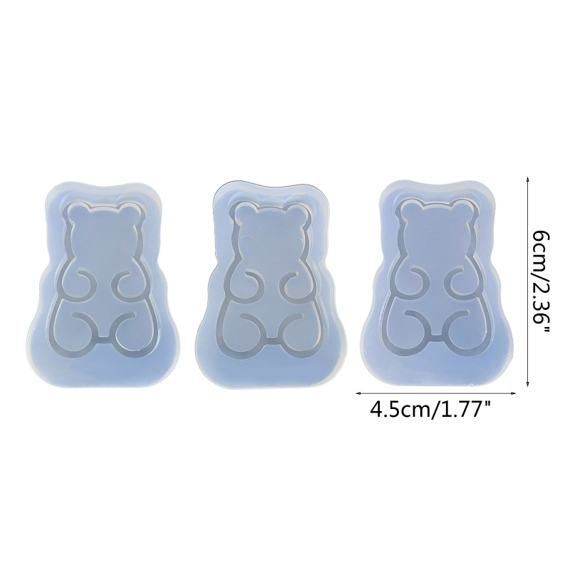 Sa Khuôn Silicon Làm Móc Khóa / Móc Khóa Hình Gấu Nhỏ Lấp Lánh DIY