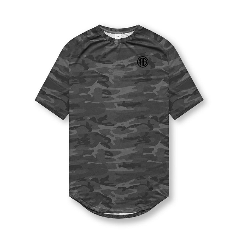 Áo Thun Lưới Tay Ngắn Họa Tiết Rằn Ri Thiết Kế Mới Nhanh Khô Thời Trang Cho Nam