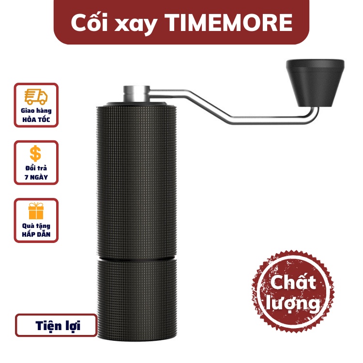 Cối xay cà phê cầm tay TIMEMORE C3 bản 2022 nâng cấp lưỡi xay trục cố định cối xay cà phê bột nhỏ gọn mang đi du lịch