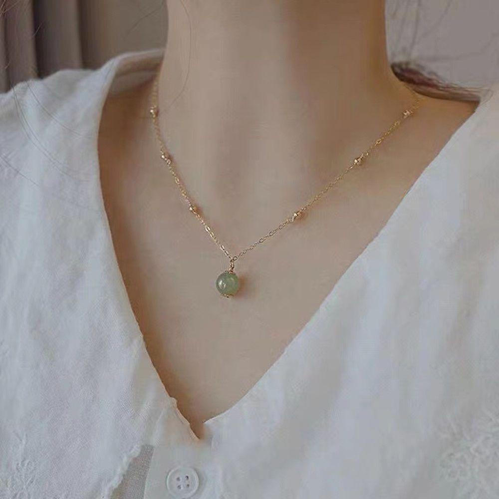 FORBETTER Vòng Cổ Choker Chất Liệu Thép Titan Đính Hạt Đơn Giản Phong Cách Trung Hoa Cổ Điển Cho Nữ