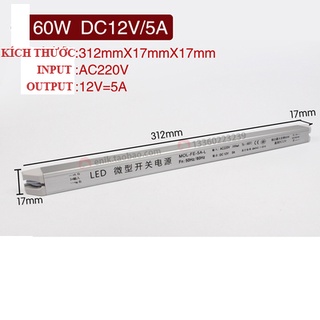 Nguồn đũa 12V-60W (5A)