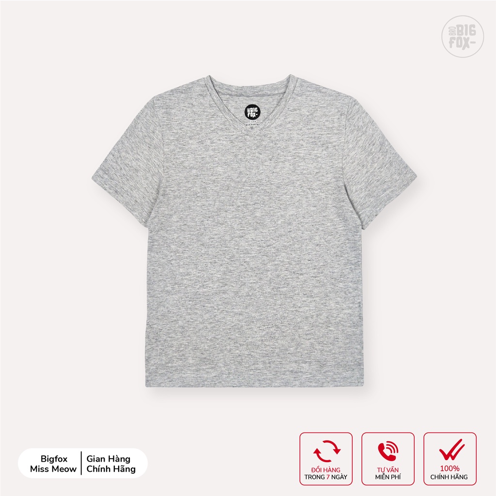 Áo thun bé trai cộc tay Bigfox – Miss Meow chất cotton cổ tim từ 11-40kg VNXK