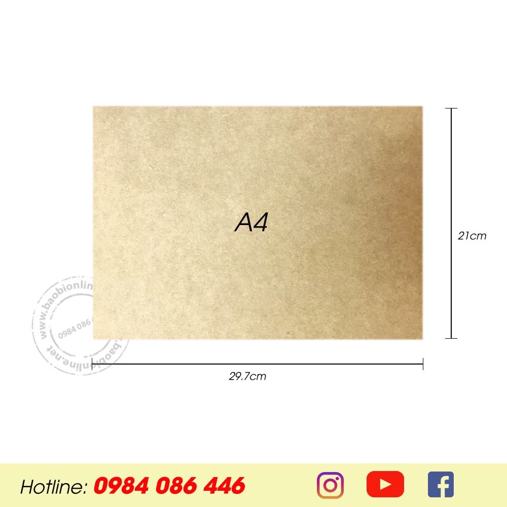 10 TỜ GIẤY KRAFT 2 MẶT KHỔ  | GIẤY KRAFT ĐỊNH LƯỢNG 280GSM - BAOBIONLINE