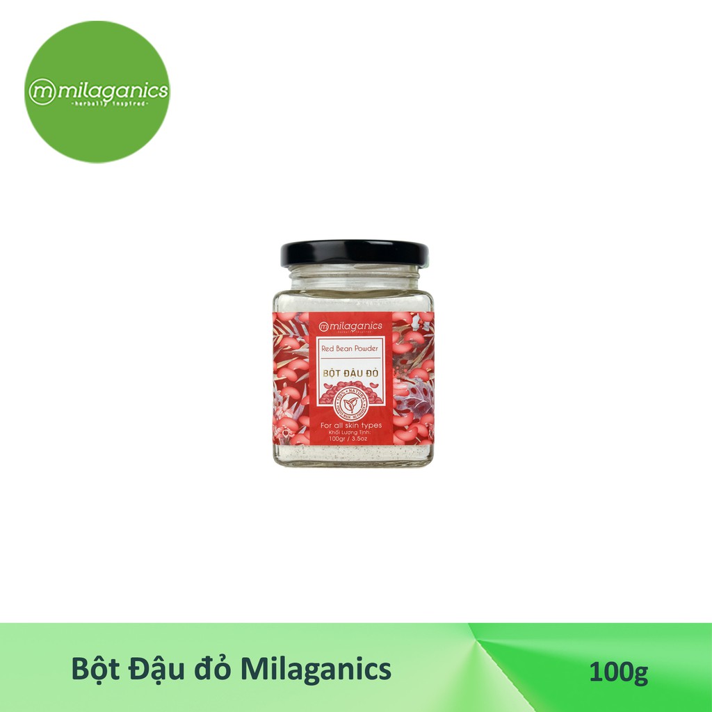 Combo 3 Bột Hũ Milaganics Dưỡng Da: Cám Gạo (90g) + Yến Mạch (90g) + Đậu Đỏ (100g)