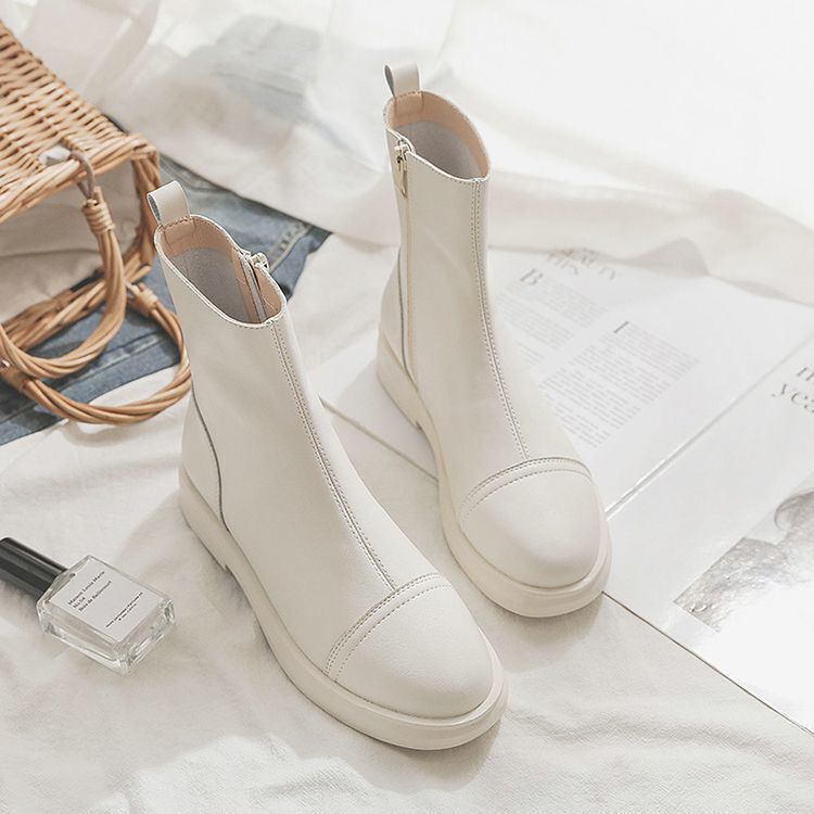 Giày Bốt Da Mềm Mỏng Mũi Tròn Co Giãn Tốt Thời Trang Thu Đông 2022 Cho Nữ