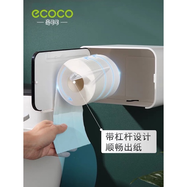 Hộp Đựng Giấy Vệ Sinh ECOCO Chống Thấm Nước, Kệ Để Đồ Dán Tường Cực Chắc 1903 (Màu ngẫu nhiên)