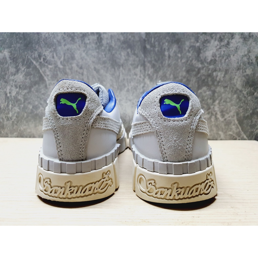 2hand  Giày Pu.ma xanh phối da lộn