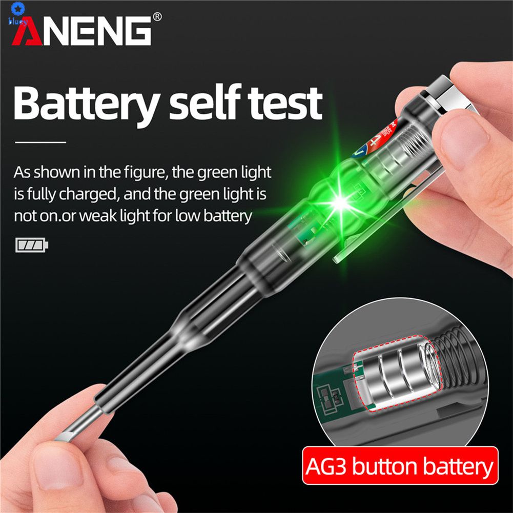 Mới Bút Thử Điện Tua Vít 24-250V Điện Áp Máy Phát Hiện Beeping Bút Điện Áp Thông Minh Báo Mạch Bút Thử Điện Tua Vít 【Bluey】