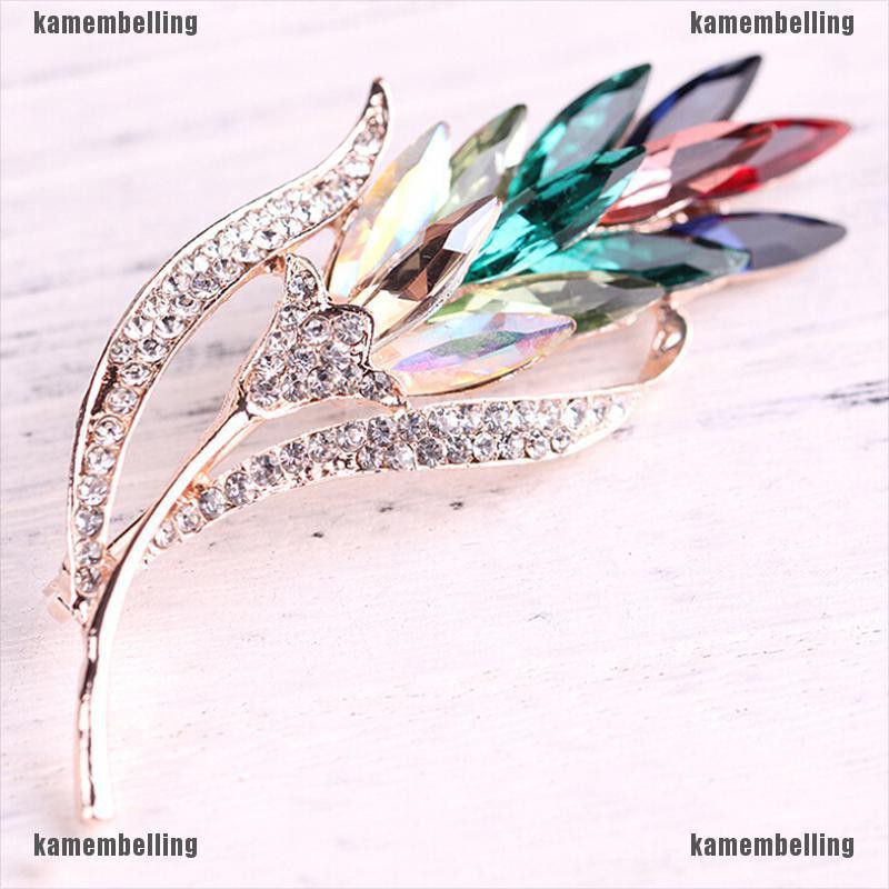 Ghim Cài Áo Hình Hoa Lúa Mì Đính Đá Pha Lê Thời Trang Cho Nữ