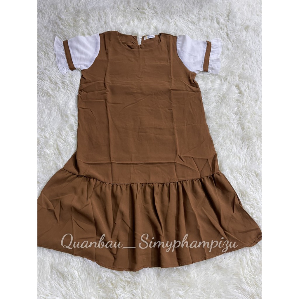 Váy bầu, Váy bầu thời trang dáng đuôi cá tay xòe tiểu thư dễ thương V321  ( XẢ KHO)