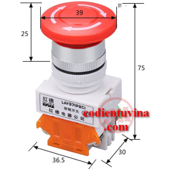 Nút Nhấn Dừng Khẩn Cấp LAY37-11ZS+STOP