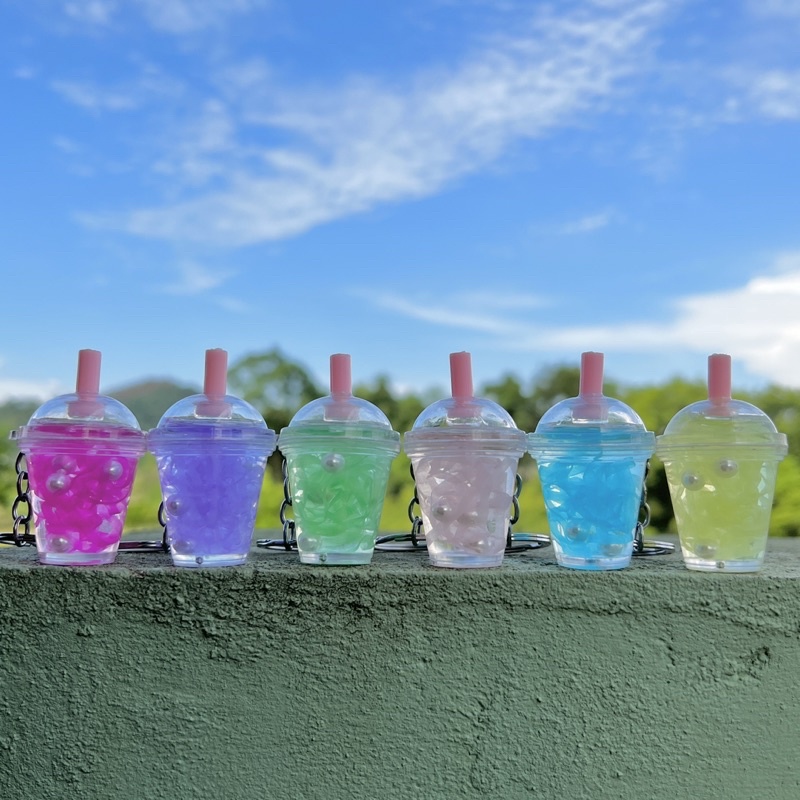 MÓC KHOÁ NƯỚC TRÀ SỮA TRÂN CHÂU NHIỀU MÀU