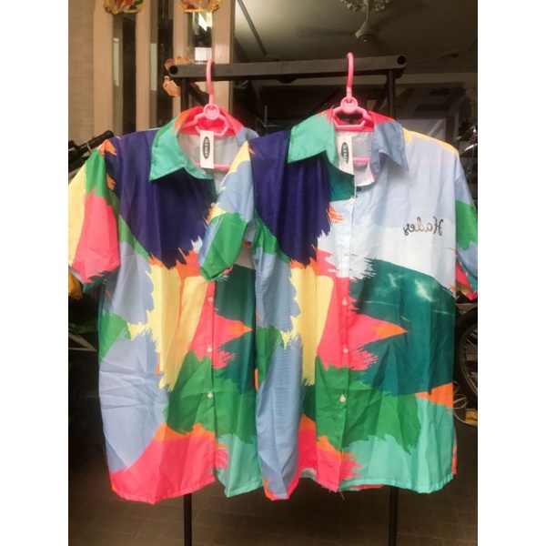 Áo Sơ Mi Tay Ngắn Unisex Cổ Bẻ Phông Cách Hàn Quốc Freesize