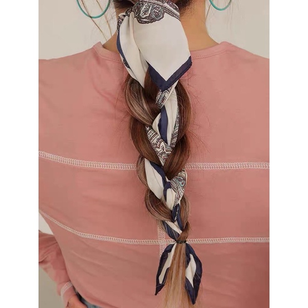Khăn turban lụa vuông choàng cổ bandana cột áo yếm size 70cm - Maben