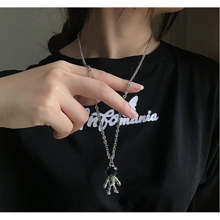 Vòng Cổ Phi Hành Gia cute ULA Shop Vòng cổ đôi Unisex Astronaut Necklace phong cách Hip Hop Hàn Quốc CVC4