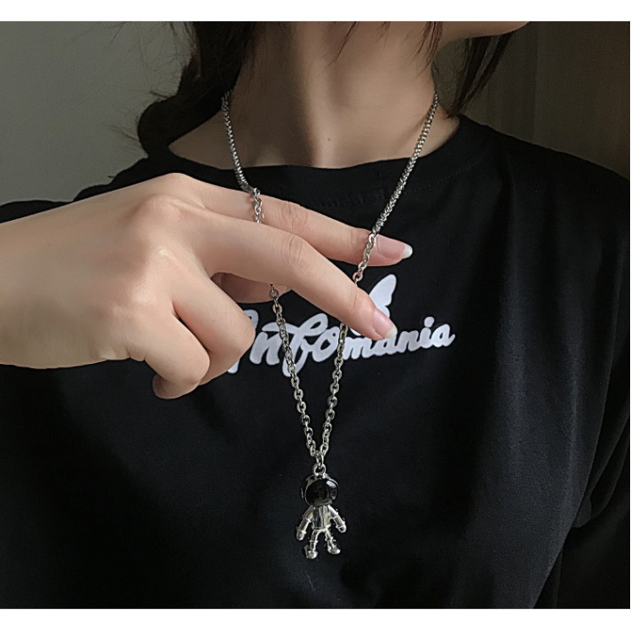 Vòng Cổ Phi Hành Gia ULA Shop Unisex Astronaut Necklace New Sweater Chain phong cách Hip Hop Hàn Quốc