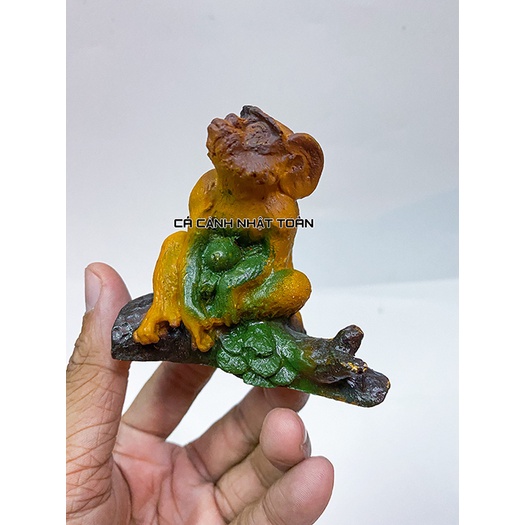 KHỈ ÔM CON TRANG TRÍ BỂ CÁ, TIỂU CẢNH NON BỘ CAO 7CM