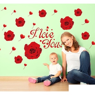 DECAL DÁN TƯỜNG HOA HỒNG NHUNG ILU