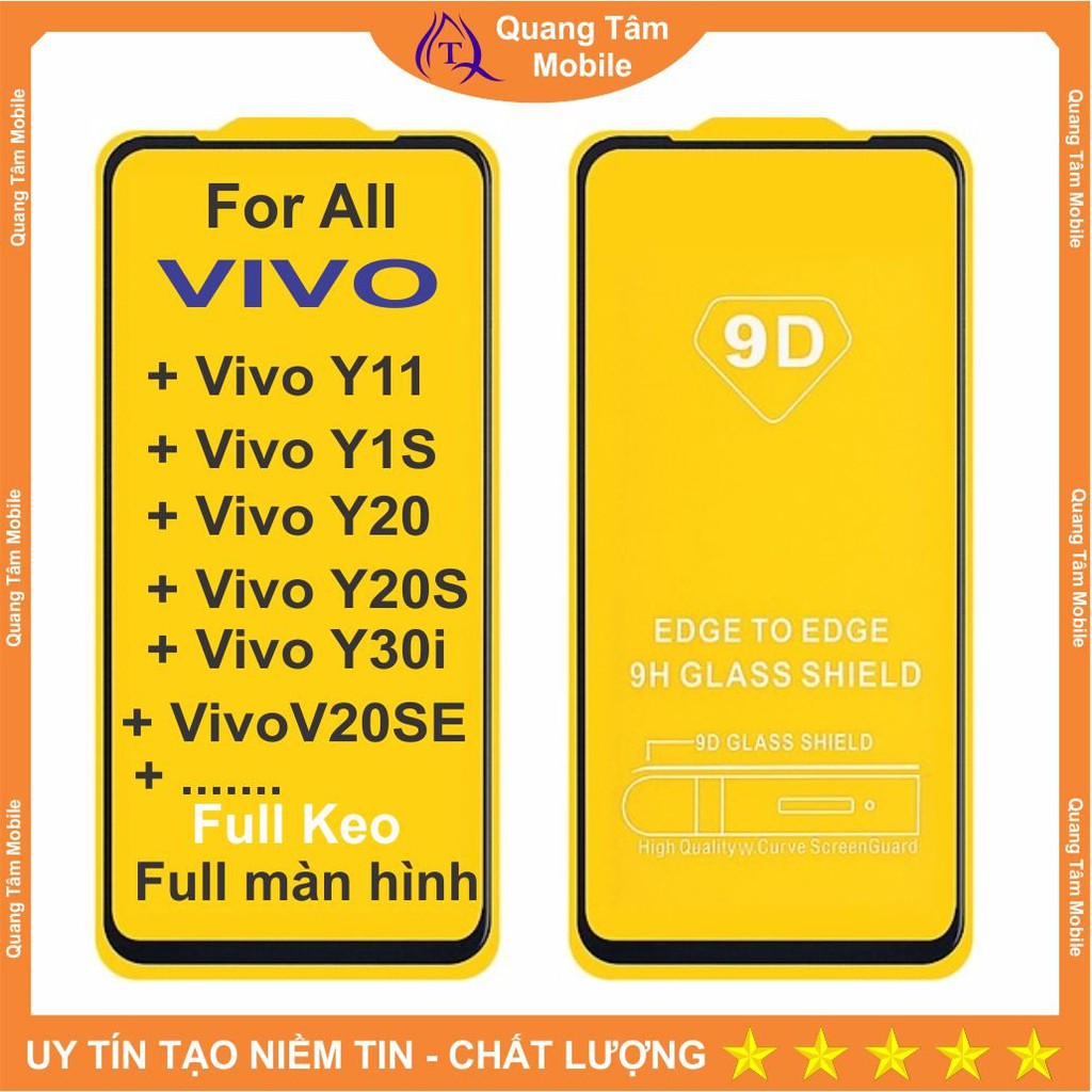 Cường lực full màn 9D dành cho các dòng VIVO Y11, Y12S, Y20, Y20S, Y30i, Y50, V20SE...