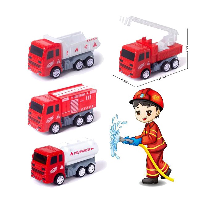 Đồ chơi set 4 ô tô cứu hộ, cứu hỏa mã 326 chất liệu nhựa cao cấp an toàn, giúp bé phát triển tư duy, trí tưởng tượng