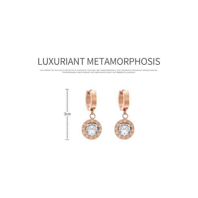 Bông Tai Thép Titan 316l Hình Số La Mã Nhiều Màu Sắc Chất Lượng Cao Cho Nữ